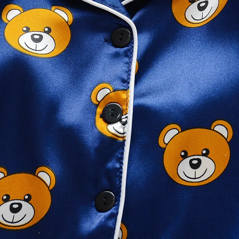 Pajamas Sets Children Pajamas Kids Clothes Sets Toddler Silk Satin Pajamas Pyjamas Set Baby Sleepwear