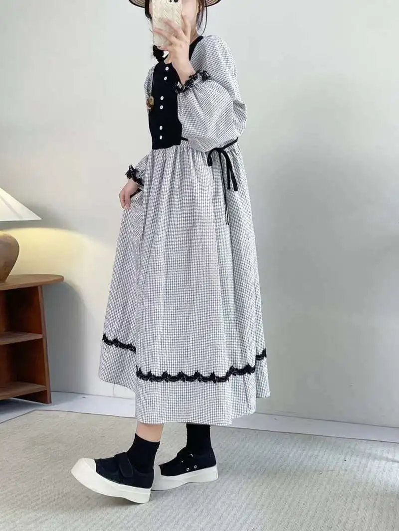 chinese dress ladies 100% Cotton Navy Floral Long Sleeve Mini Dress - All Dresses main image 0