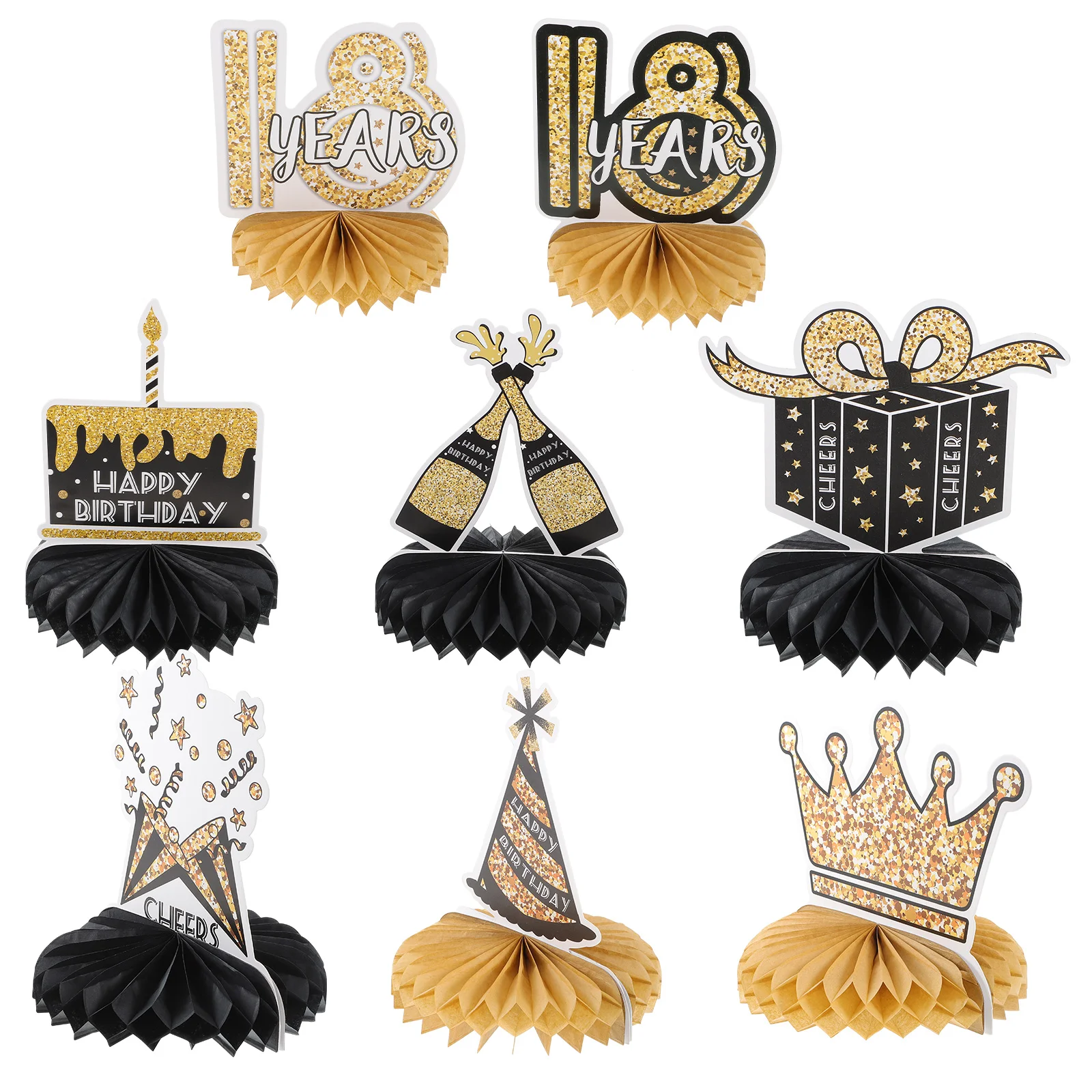 

8 Pcs Decorate Honeycomb Ball Decoration Happy Birthday Decorations Dining Table Paper Party Sign