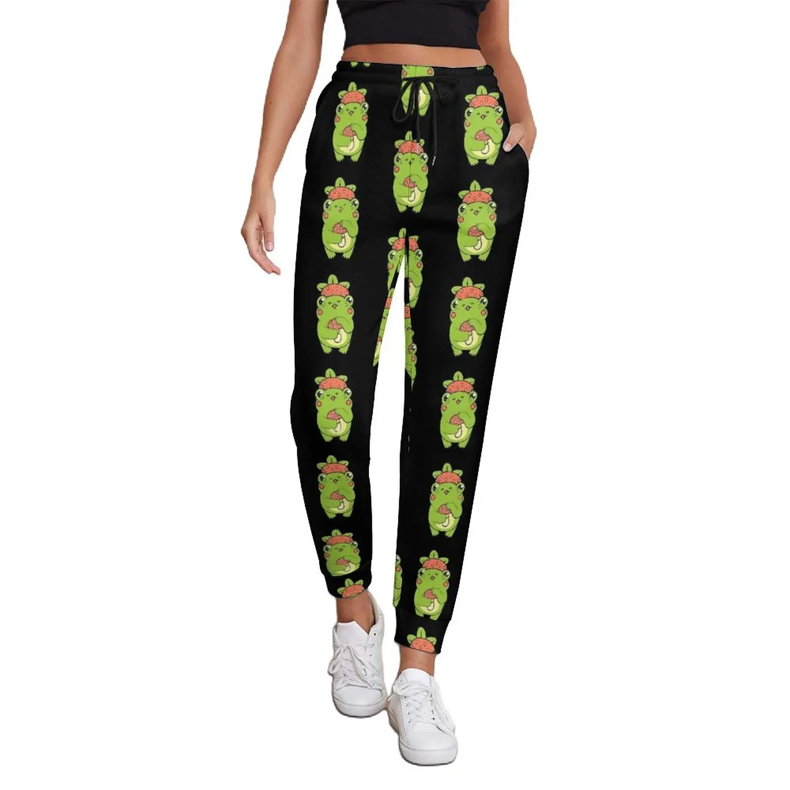 

Kawaii Frog Baggy Pants Woman Animal Strawberry Classic Sweatpants Spring Printed Y2K Big Size Trousers Gift