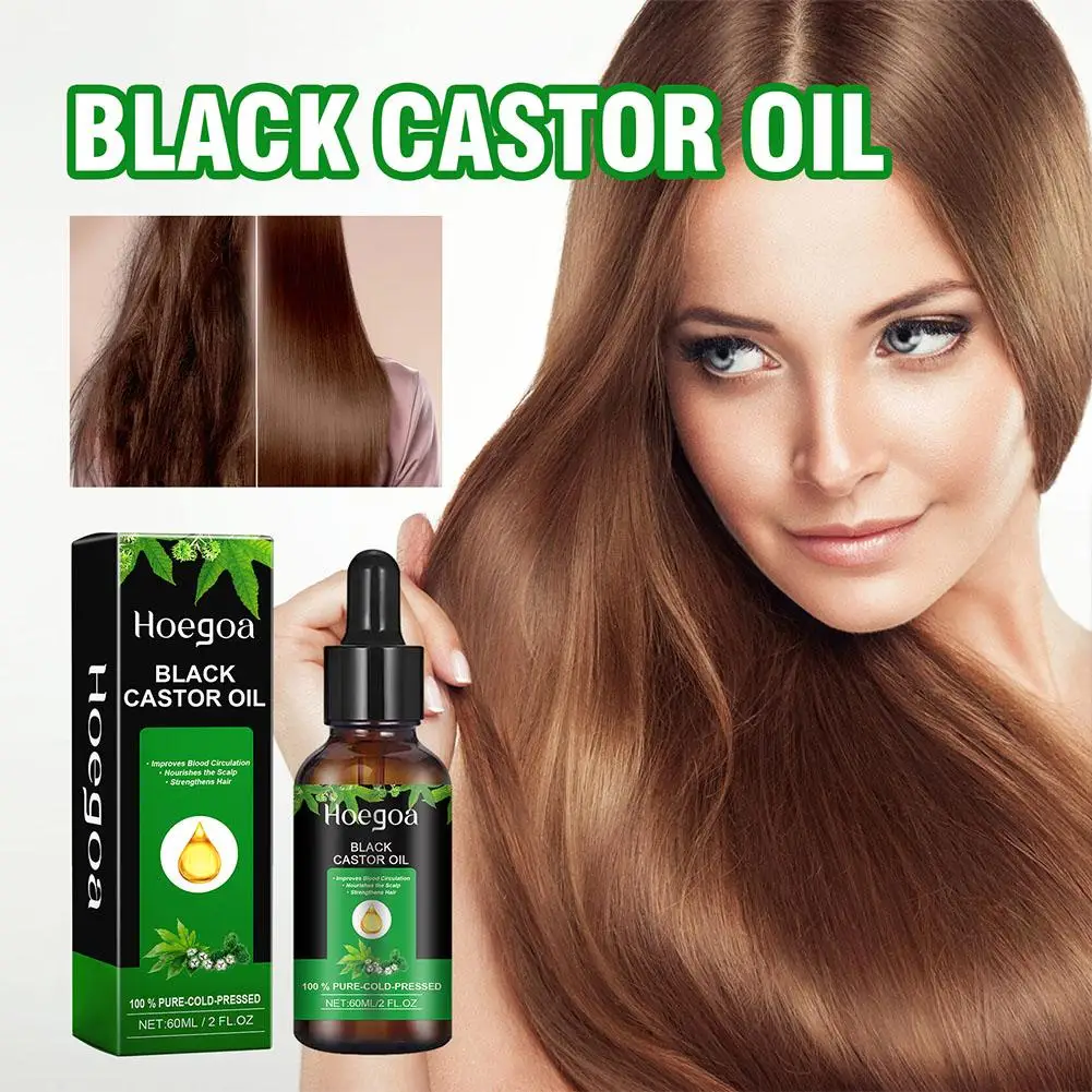 

60ml Black Castor Oil Nourishes Skin Massage Essential Prevents Oil Skin Products Hair Care Eyebrows Aging Growth Z2E2