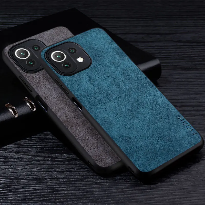 Premium Scratch-Resistant PU Leather Phone Case - Solid Color Cover