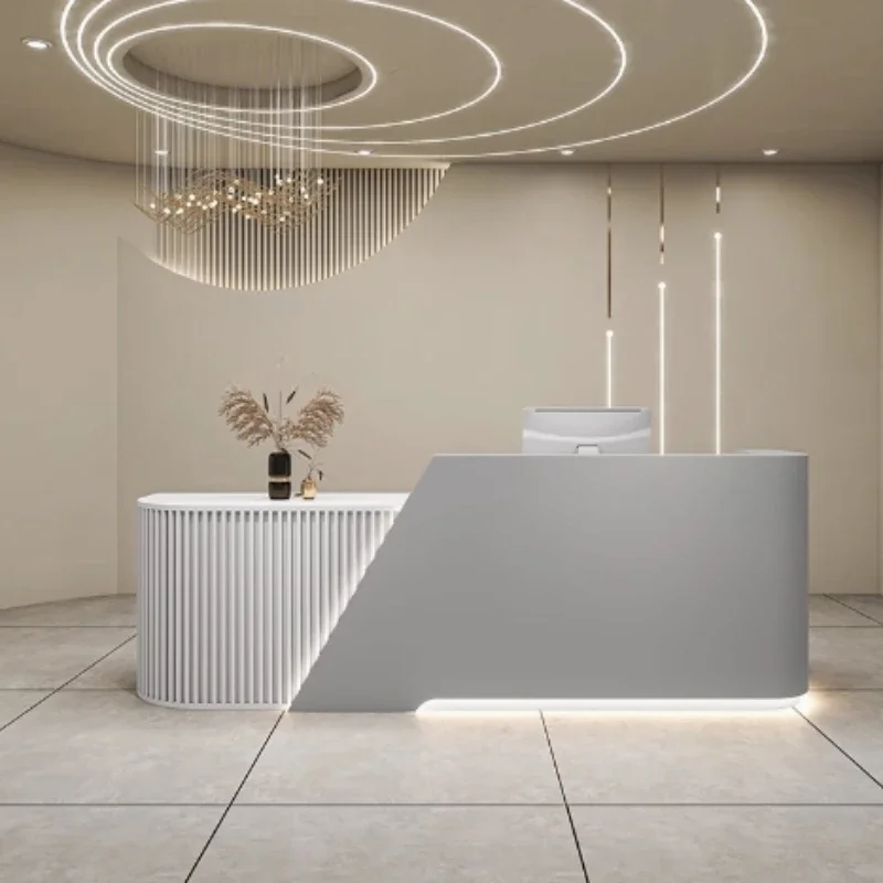 Beauty Salon Reception Desks Counter Bar Front Lectern L- Shape Cashier Reception Center Office Schreibtisch Furniture Counter