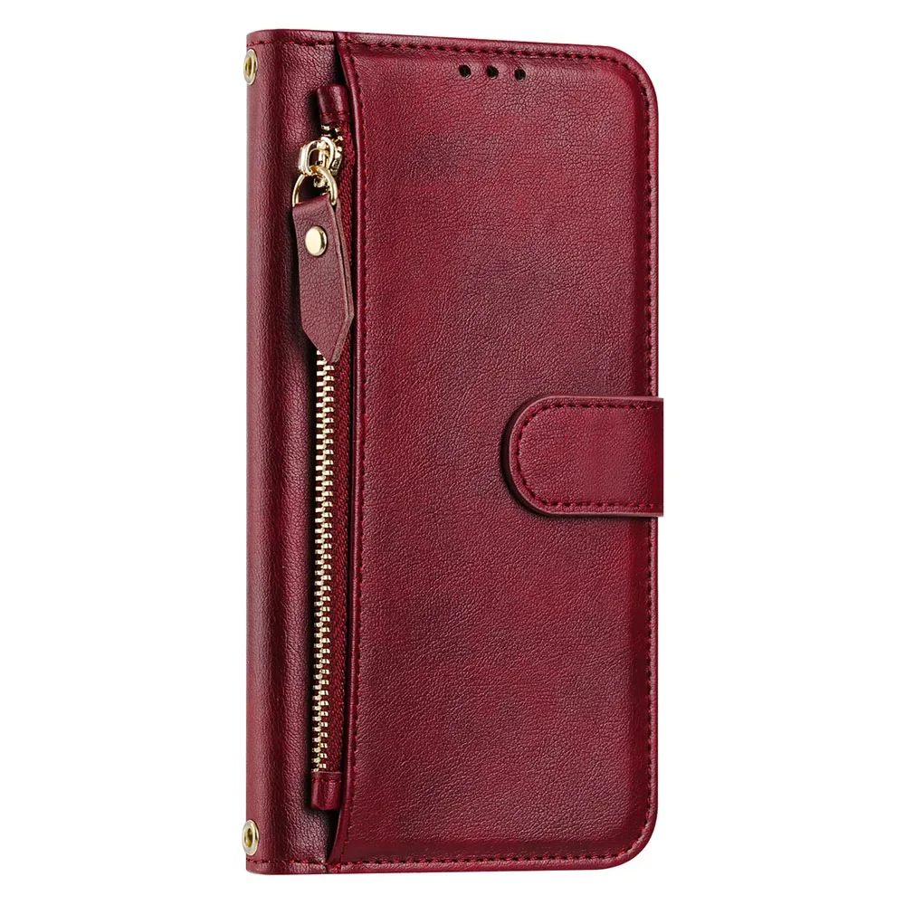 Zipper Multi Card Slots Wallet Cover with Lanyard
