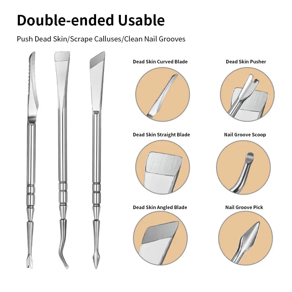 Double Headed Manicure Pedicure Tools Toe Nail Shaver Feet Pedicure Knife Kit Foot Callus Rasp File Dead Skin Remover