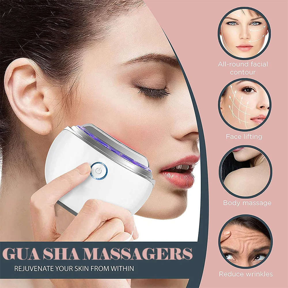 Electric Gua Sha Led Face Light Therapy Facial Slimmer Double Chin