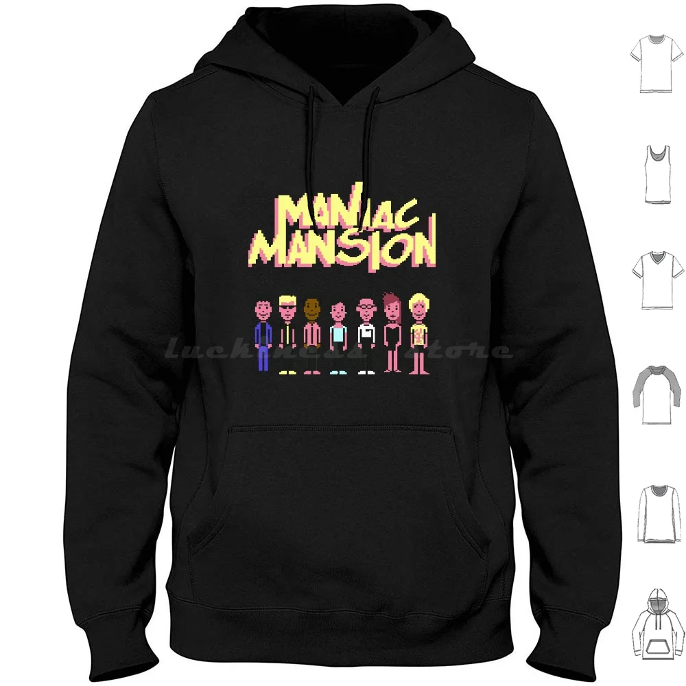 Maniac Mansion C64 Crew With Title Hoodies Manica Lunga Maniac Mansion 80S C64 Classic Commodore64 Commodore 64 Gaming