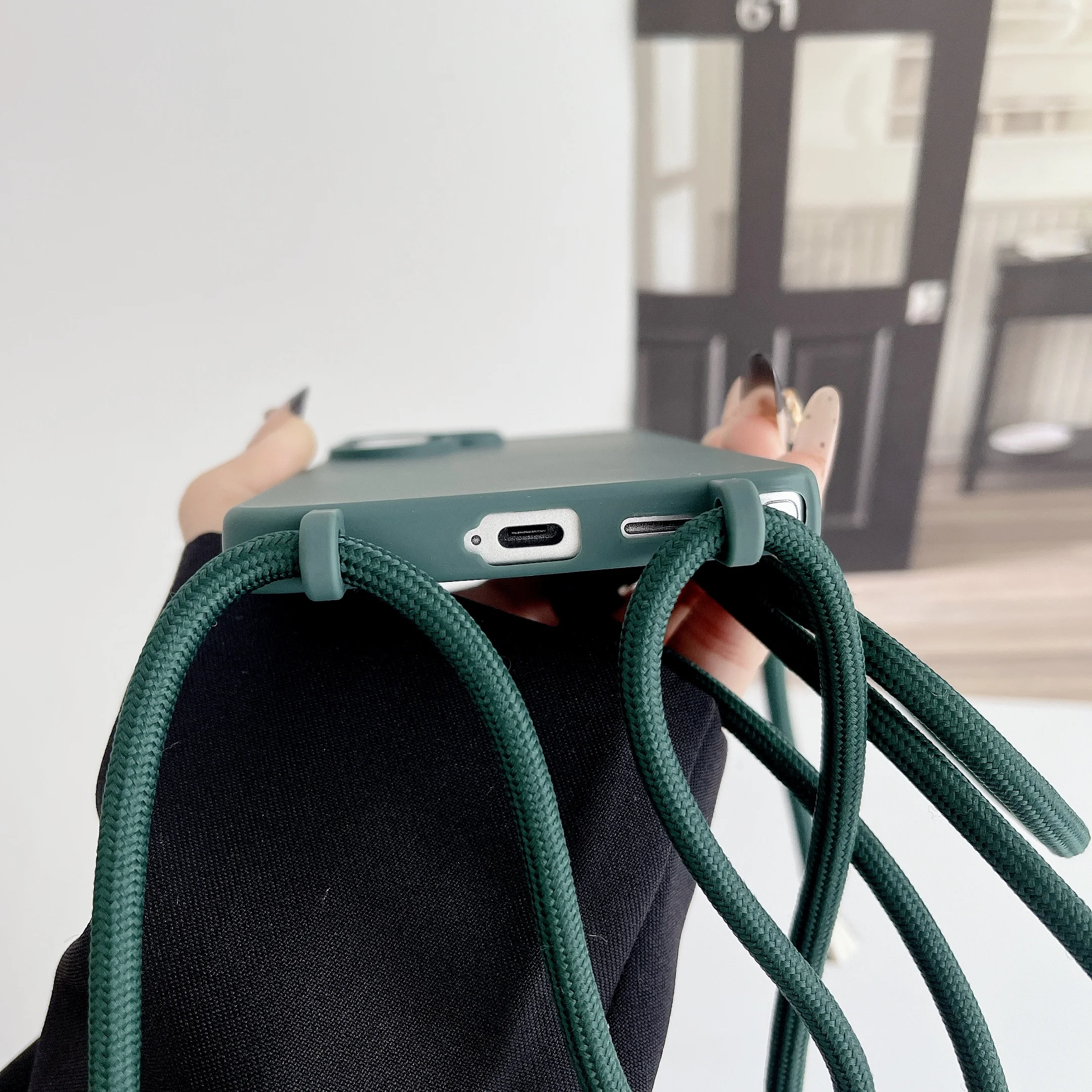 Versatile Necklace Crossbody Strap Phone Case with Soft Silicone Lanyard Cover