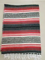Mexican Blanket Travel Striped Rainbow Beach Blankets Mat for Beds Outdoor Picnic Sofa Cover with Tassel 1