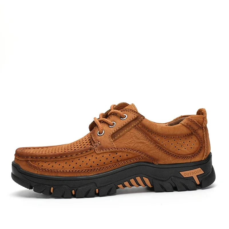 2023 New Men Shoes Genuine Leather Men Flats Loafers High Quality Breathable Outdoor Men Sneakers Male Casual Shoes Plus Size 48