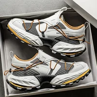 Men's Breathable Outdoor Sports Shoes Designer Canvas Low Top Flat Heel Thick Bottom Dad Sneakers Casual Leisure Style