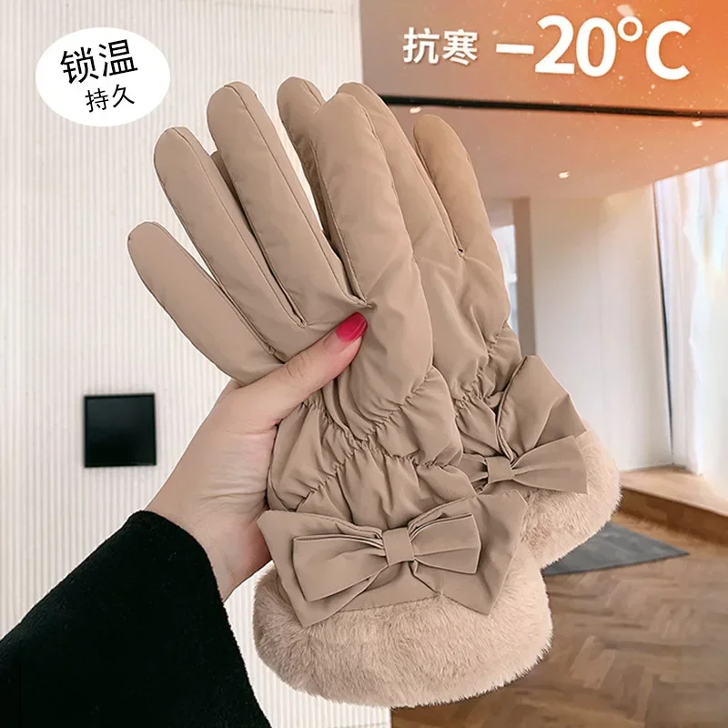

New Winter Gloves Women Cycling Bike Thermal Fleece Cold Resistance Wind Waterproof Bicycle Warm Outdoor Running Skiing Mittens
