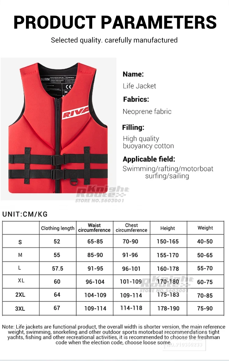 Schwimmweste Erwachsene Surf weste Kajak Wakeboard Motorboote Floß Rettungsboot Ski Wassersport Schwimmen Drifting Rescue Schwimmweste – Detail 3