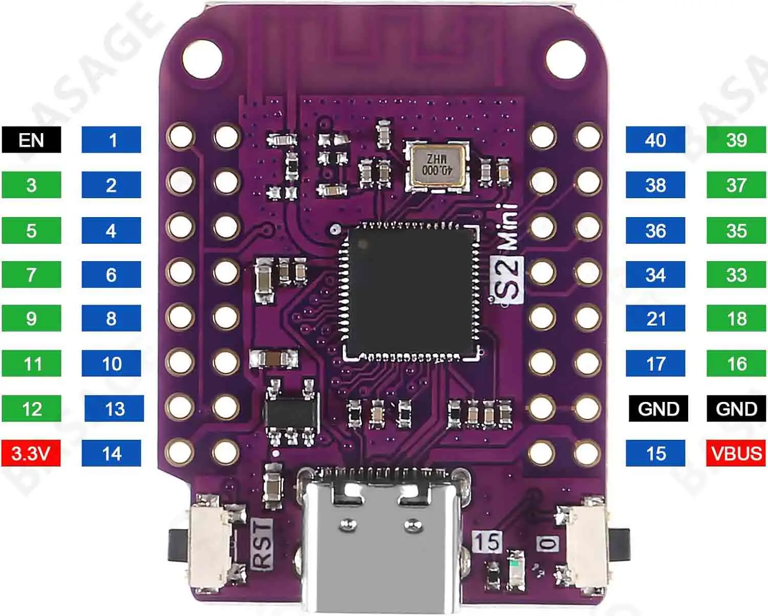 รูปสินค้า ESP32 S2 Mini V1.0.0 - LOLIN WIFI IOT บอร์ด ESP32-S2FN4R2 ESP32-S2 4MB FLASH 2MB PSRAM MicroPython รองรับ Arduino