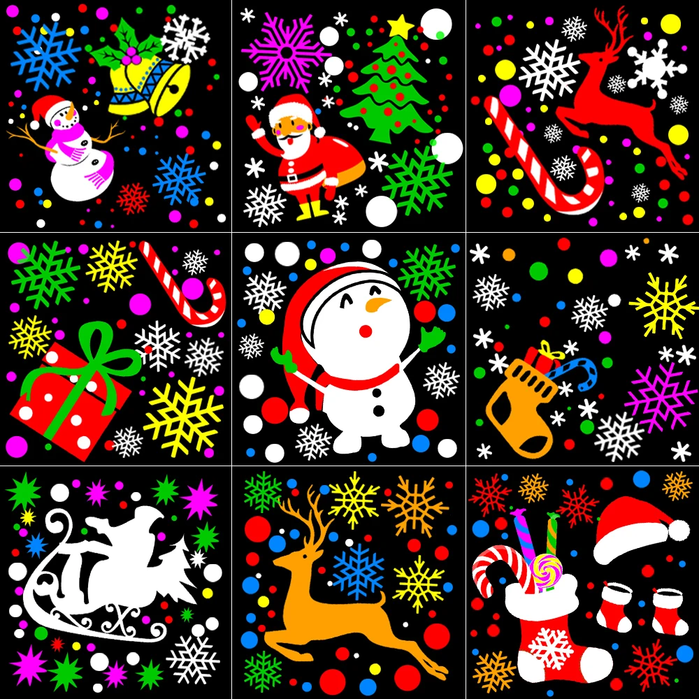 Direct Selling Christmas Holographic Projector 16 Pictures Party Christmas Santa Claus Projection Lamp Window Film Projector 2