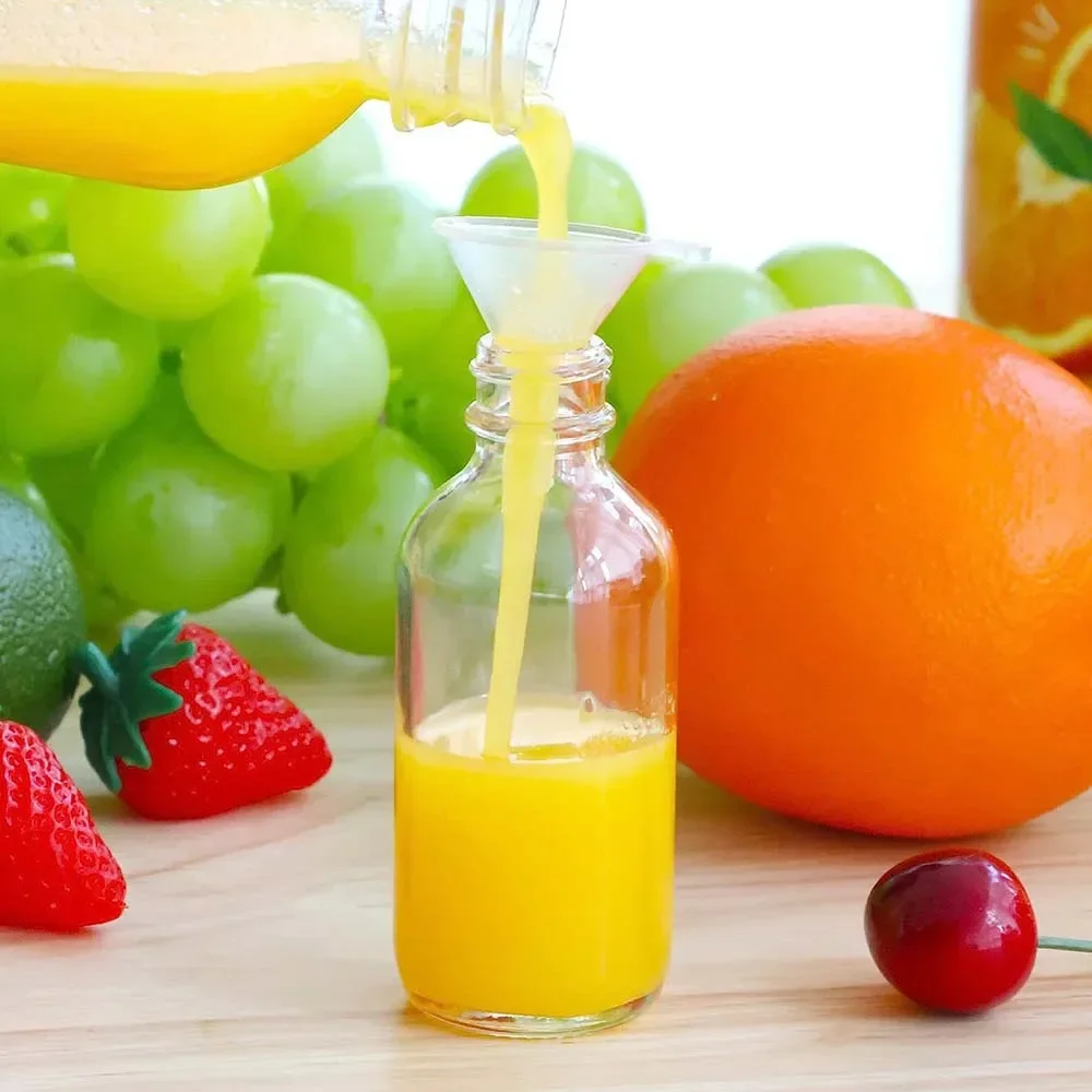 12pcs 2oz Small Clear Glass Bottles with Lids for Liquids Ginger Shots,Juice,Potion,Liquids,Whiskey-Mini Travel Bottles