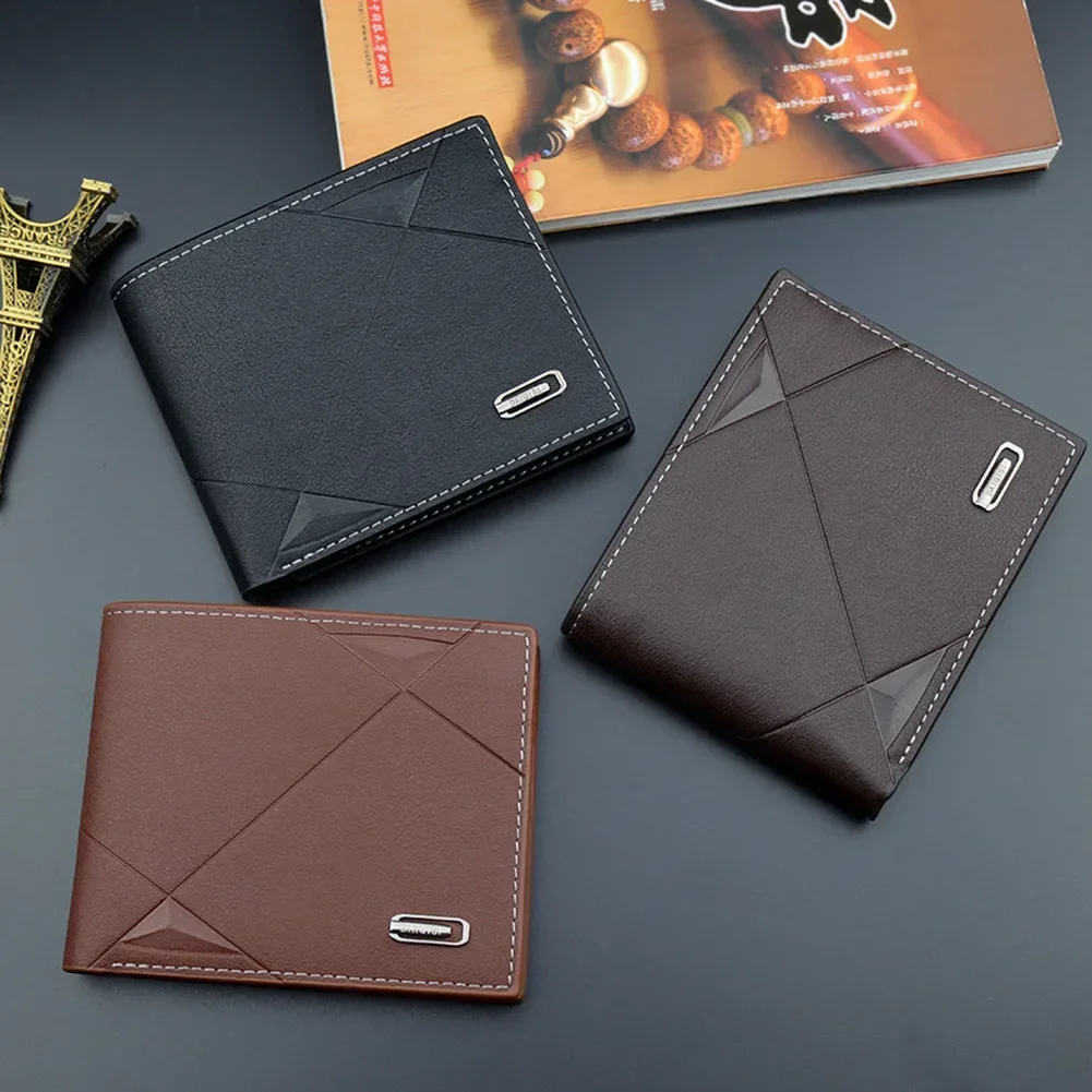 Faux Leather Wallet Fashion Men Short Bifold Faux Leather Masculina Credit ID Card Holder Wallet Billfold Purse Clutch Solid Hombre Business Slim leather wallet,card wallet,carbon fiber wallet,faux leather wallet,slim wallet