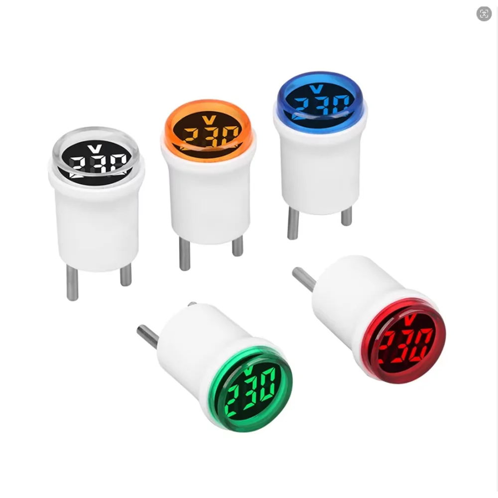 Digital Current and Voltage Ammeter Circular LED Display EU Plug Electrical Instruments