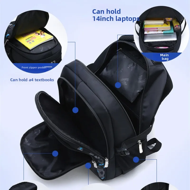 Large Capacity Waterproof School Backpack for Boys Primary And Middle School Students Oxford Cloth Breathable And Lightweight 4