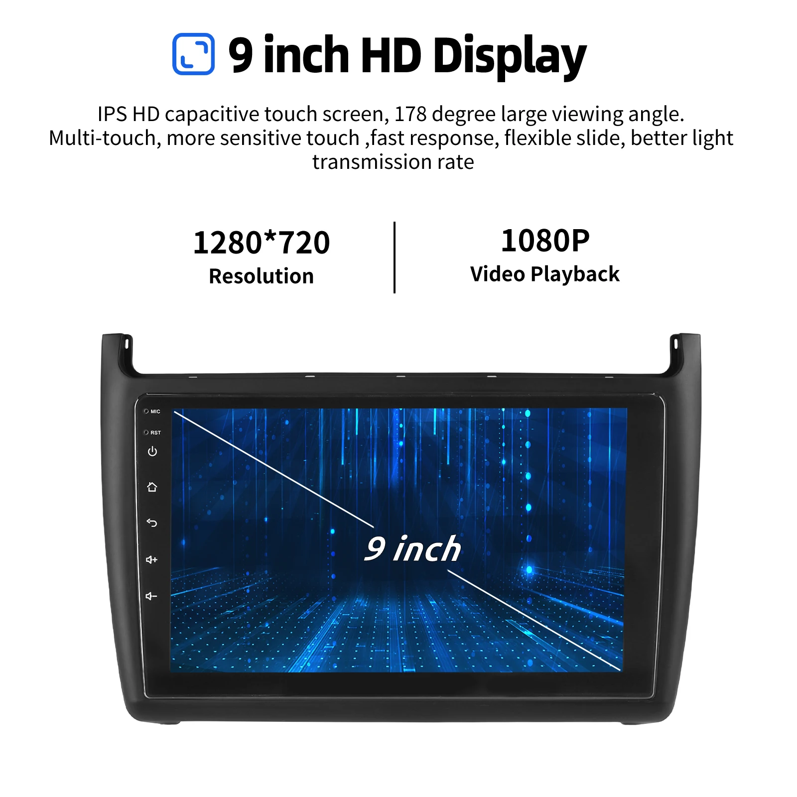 ESSGOO 9" 32G/64G Android 15 Carplay Android Auto Für VW Polo MK5 6R 6C 2011-2016 Auto-Stereoanlage Radio GPS NAVI WIFI RDS SWC BT FM – Detail 6