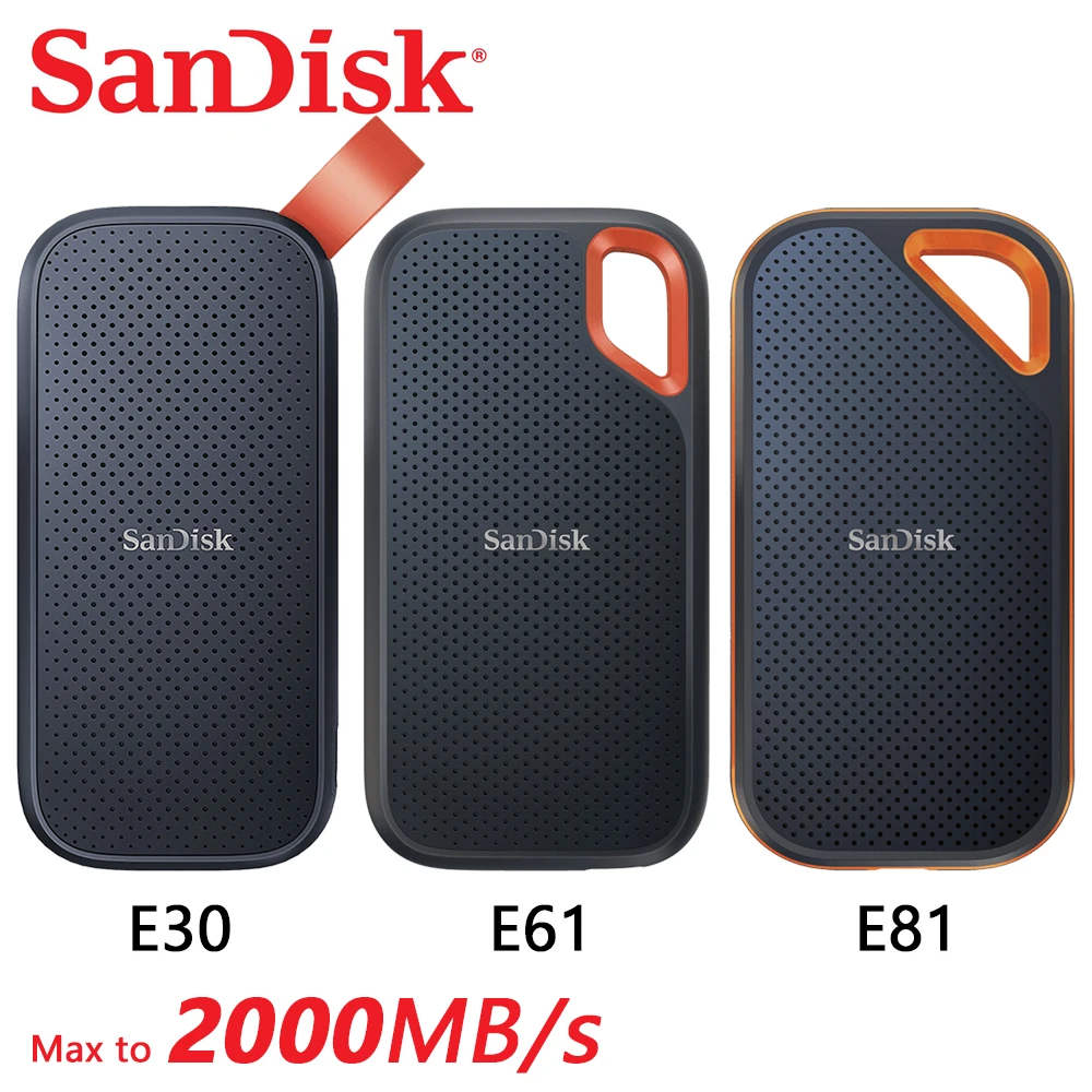 SanDisk SSD E30 E61 E81 Extreme PRO 4TB 2TB 1TB 480GB 500GB