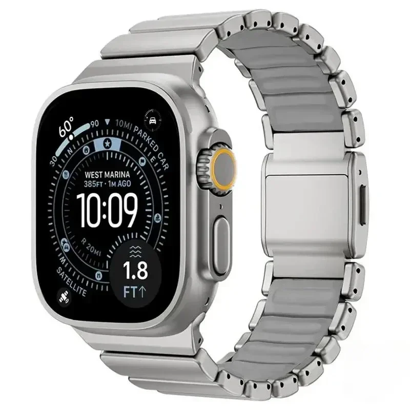 Magnetic Zinc Alloy & Silicone Watch Strap
