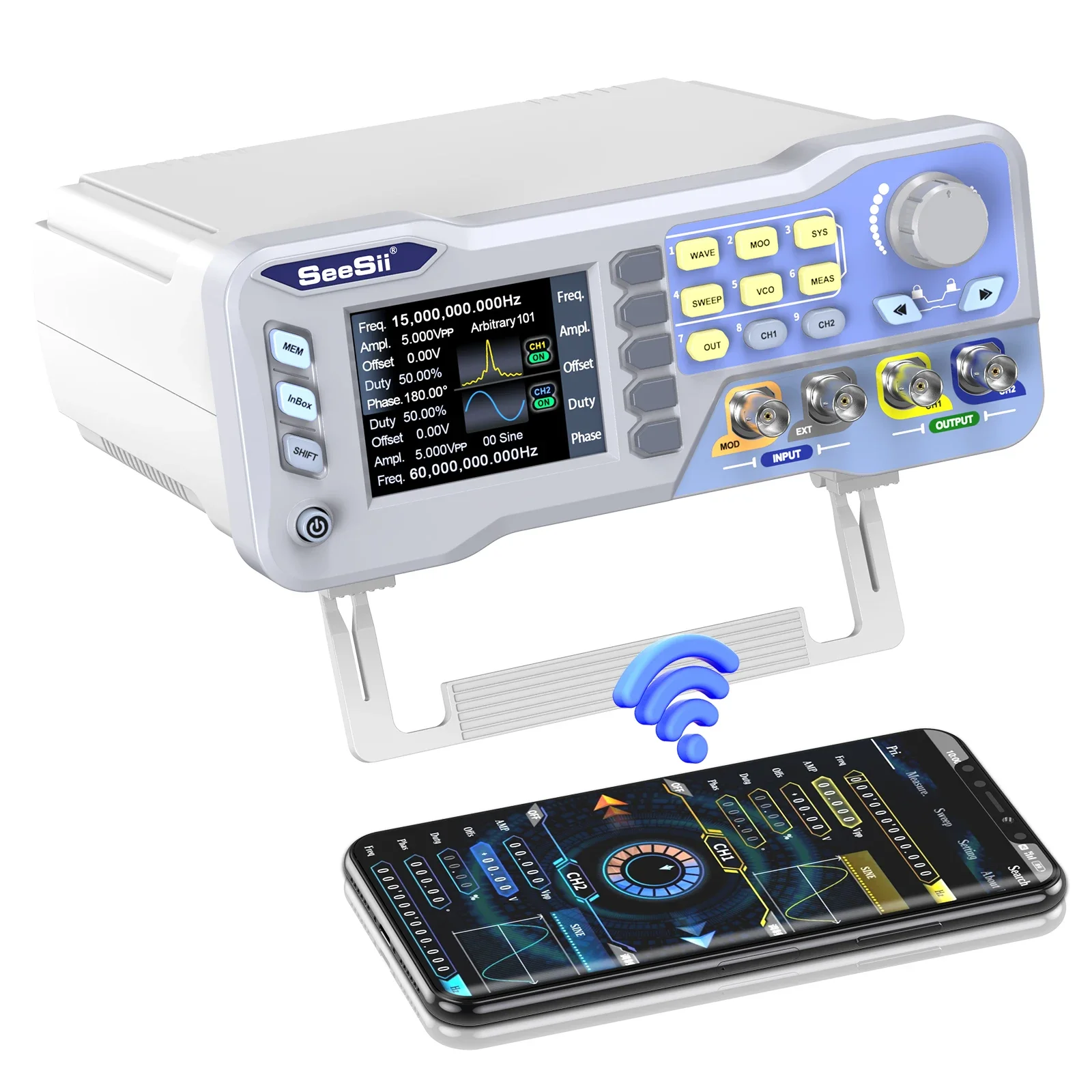 

Upgraded Signal Generator 60MHz 275MSa/s Dual Channel Signal Source Arbitrary Waveform Function Generator Frequency Meter