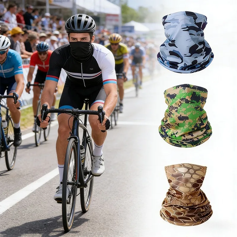 Outdoor Ice Silk Sun Protection Face Cover UV Scarf Sports Bandana Neck Gaiter Full Face Mask