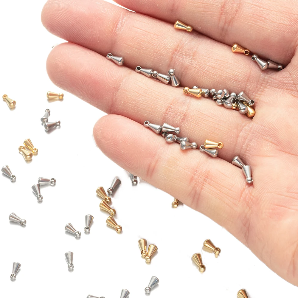20 Stücke 3x6mm Edelstahl Wassertropfen DIY Verlängerung Schwänze Kette Ende Perlen Halskette Armband Schmuck Machen Erkenntnisse Großhandel – Detail 6