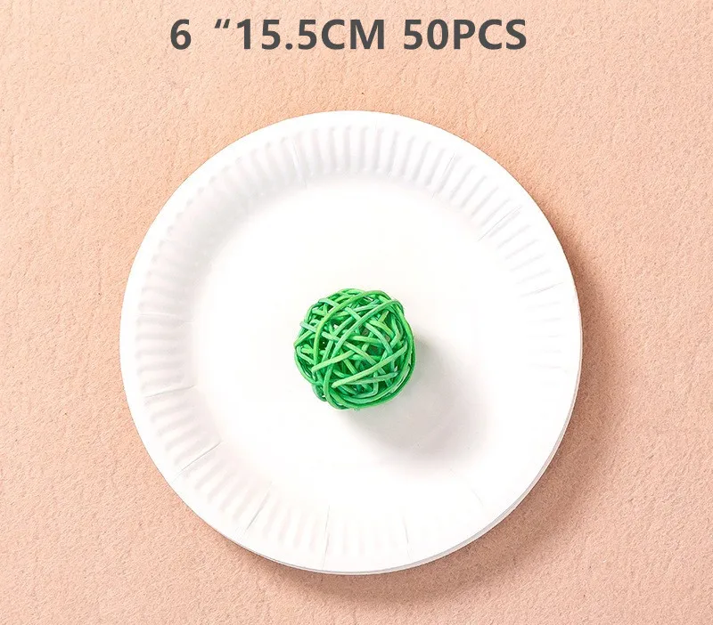 Disposable Paper Plates - 50pcs White Cardboard Party Tableware for Picnics  Kids Crafts