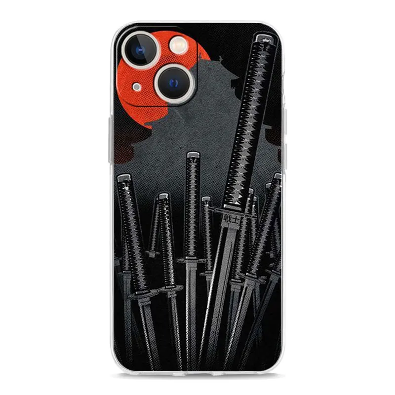 Japanese Bushido Samurai Clear Phone Case with Lens Protector