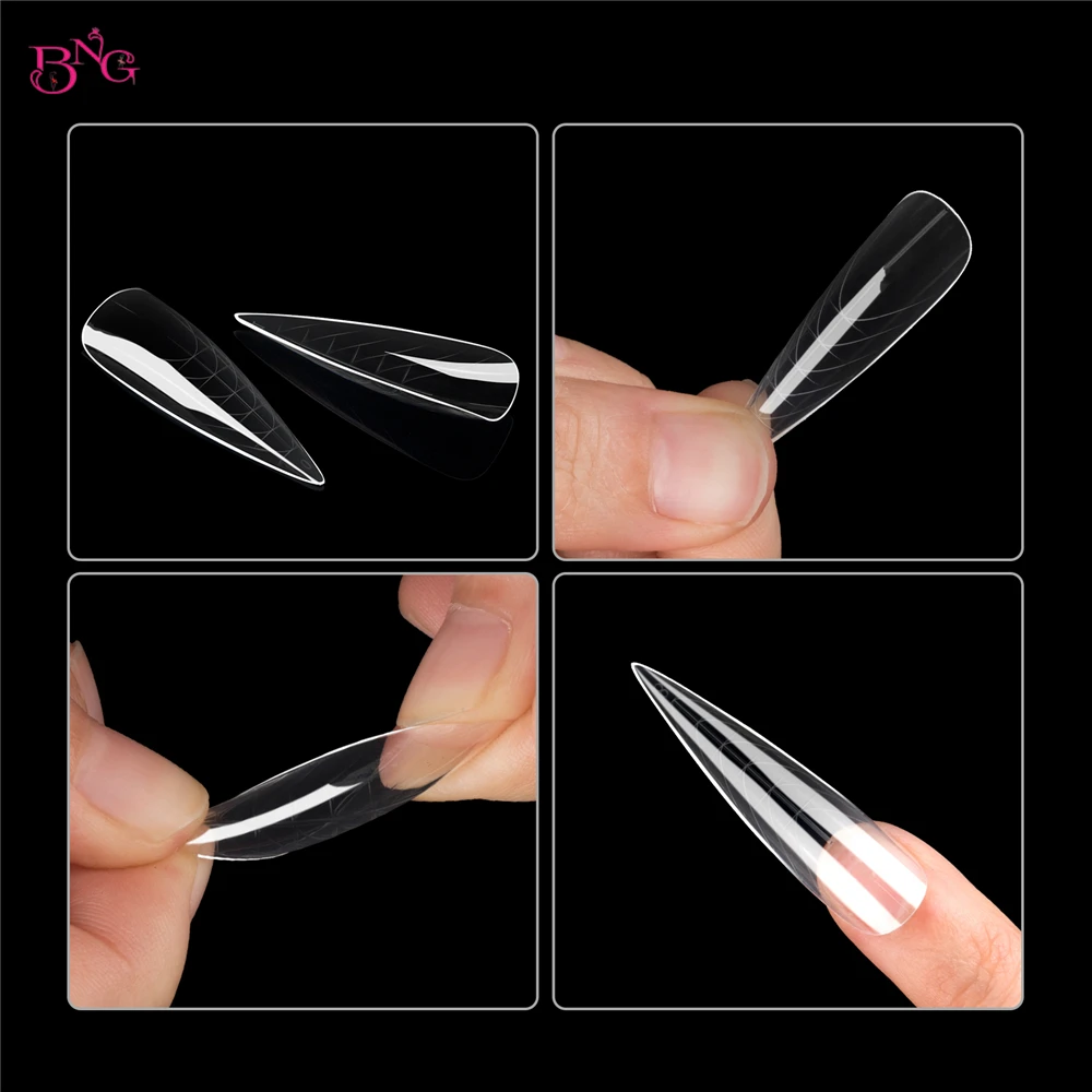 Dual Nail Forms BNG 75/150Pcs For Poly Extension Gel Stiletto Nail Molds For Builder Gel Solid Glue Art Nail forms