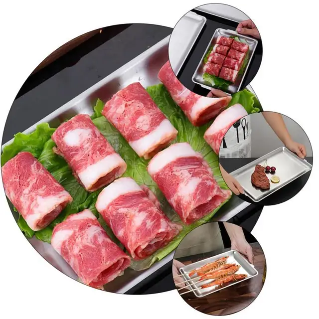 Trays Plate Tray Dredging Kitchen Pan Stainless Breading Pans Bakeware Bake  Supplies Barbecue Sushi Rustproof Food Coating - Barbecue Dish - AliExpress