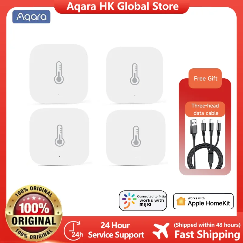 

Global version Aqara Temperature Sensor Smart Air Pressure Humidity Sensor Zigbee Smart home For Xiaomi APP Mi home Homekit