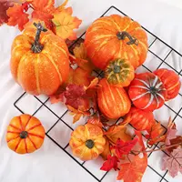 Autumn Decoration Artificial Pumpkins Maple Leaf Pine Cones Halloween Party Decoration for Home Fall Harvest Thanksgiving Props 2