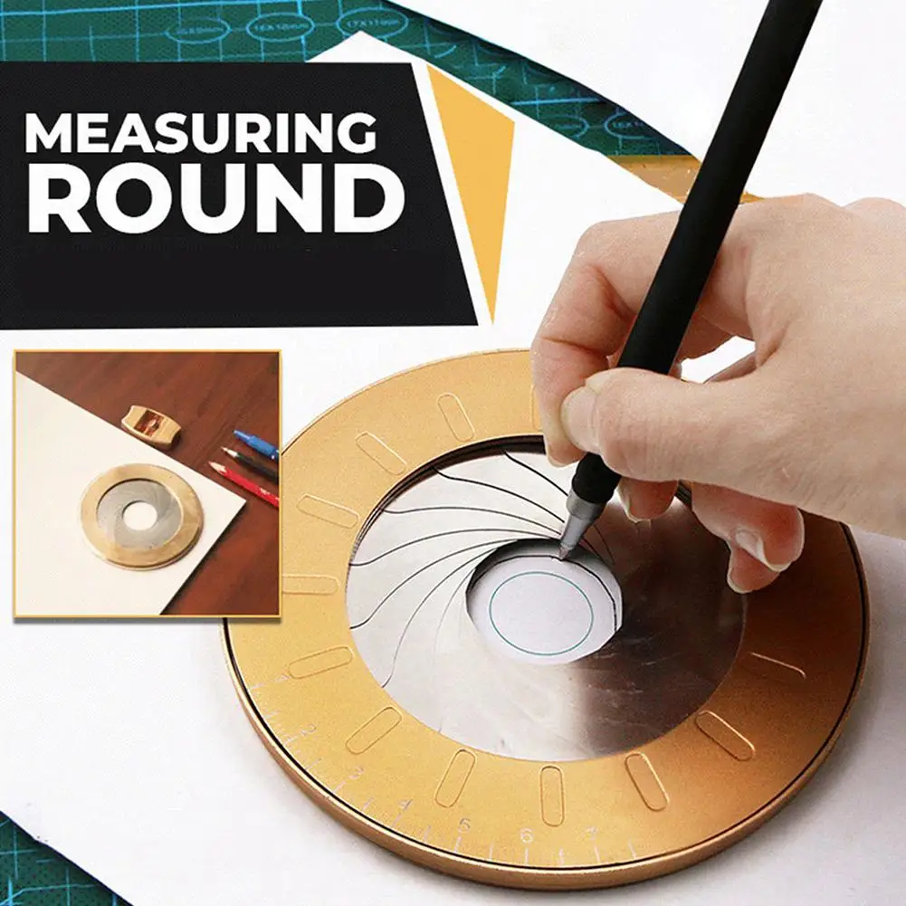 

Adjustable Circle Drawing Ruler 10mm To 77mm Round Rotatable Compass Ruler Professional Woodworking Tools For Measuring