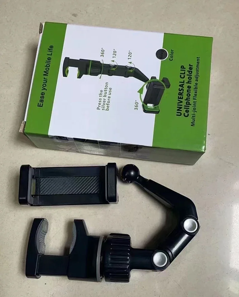 Supporto per telefono da auto multifunzionale 360 ° Accessori per auto con supporto GPS per staffa per clip per appendere il sedile dello specchietto retrovisore automatico ruotabile - immagine 6