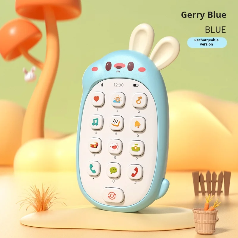 thumbnail image 1 of Teléfono móvil de simulación de mordedor para bebés de 0 a 1 años, juguete musical para niños, máquina de cuentos educativos para educación temprana, 1 of 5