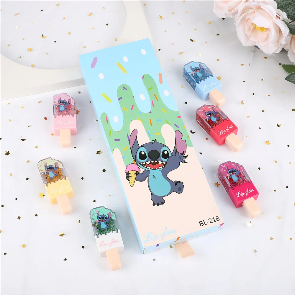 6Pcs Watery Glossy Cute Ice Cream Lip Gloss Set Lip Tint Hydrating Moisturizing Lip Gloss Girls Party Gift Lips Makeup 2