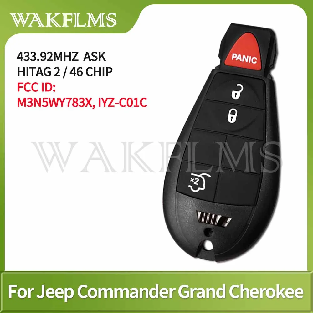2 New Key Fob Remotes For Jeep Grand Cherokee & Commander (2008-2013) – M3N5WY783X / IYZ-C01C