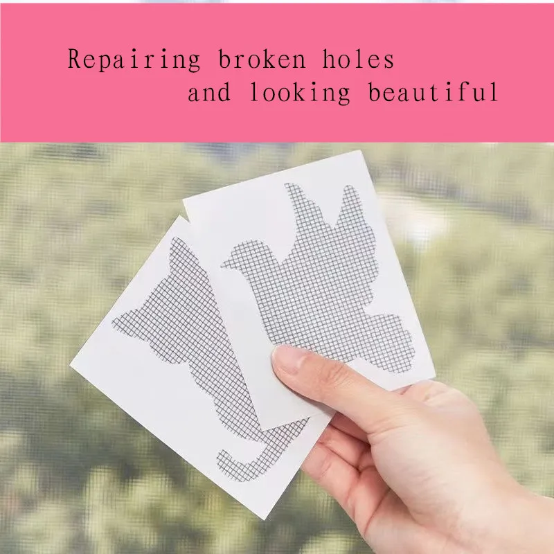 동물 모양 자체 접착 스크린 창 수리 구멍 수리 창, 모기 방지, 강력한 스틱 메쉬 모기 수리 테이프, 문짝 그물