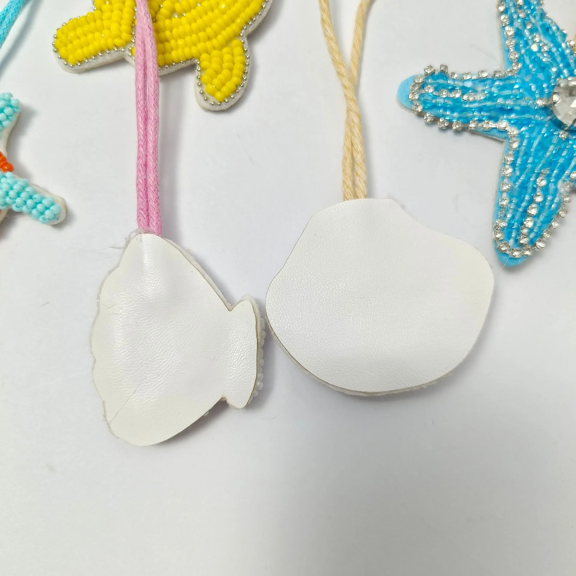 3d Handmade Rhinestone Beaded Bag Decoration Marine Organism Hanging Rope Patches Crystal Bag Lanyard Beading Applique Patch