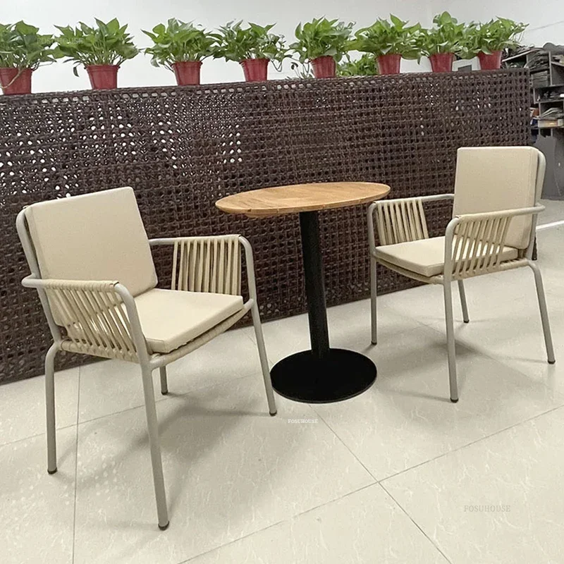 Garden Chairs Outdoor Furniture Nordic Courtyard Terrace Waterproof Sun Protection Rattan Chairs Outdoor Garden Furniture Set Y