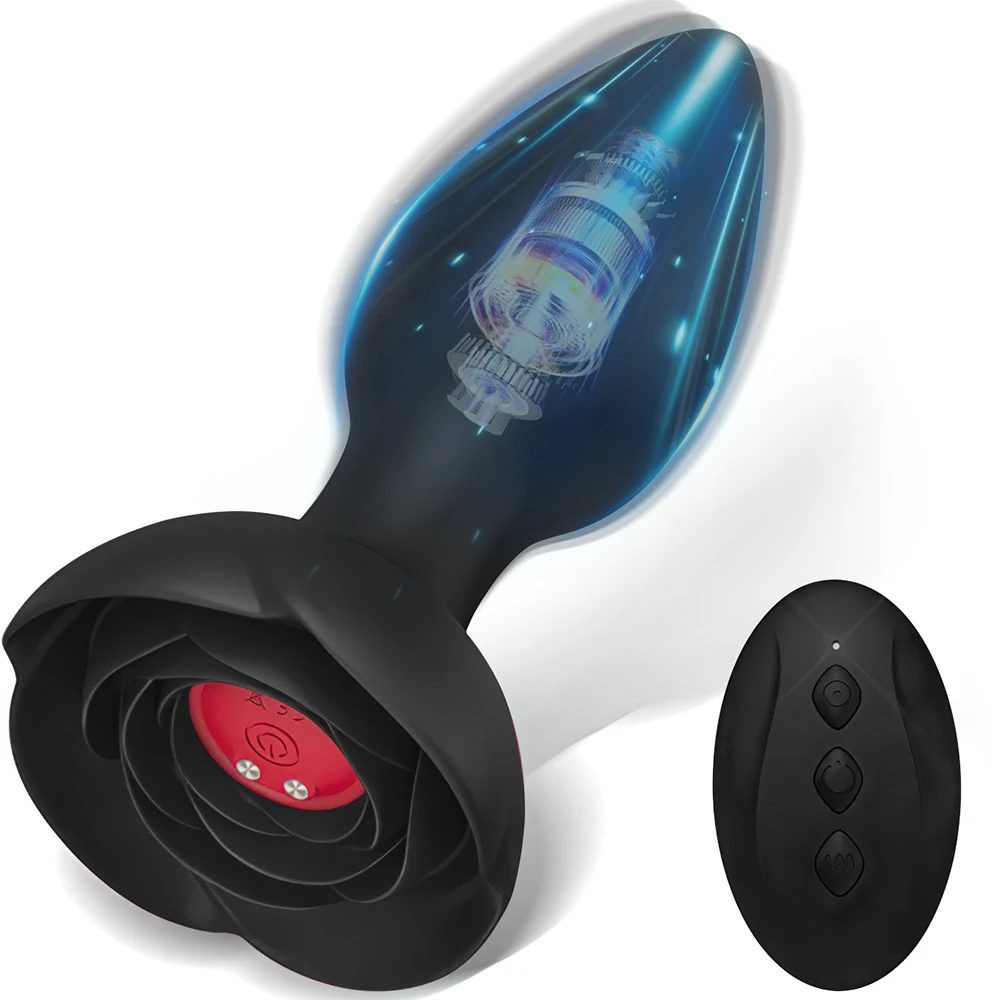 Vibratore rosa Butt plug anale Massaggiatore prostatico maschile Stimolatore clitorideo Masturbatore telecomandato Giocattolo del sesso per_voghion.com