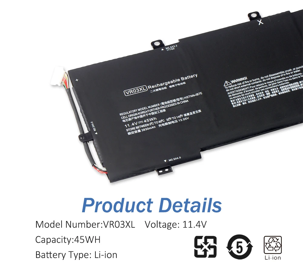 Bateria do Portátil de Etesbay Vr03xl 11.4v para hp Pavilion 13-d Envy 13 13-d046tu 13-d025tu 13-d024tu 13-d051tu 13-d056tu Lhstnn-ib7e - Imagem 4
