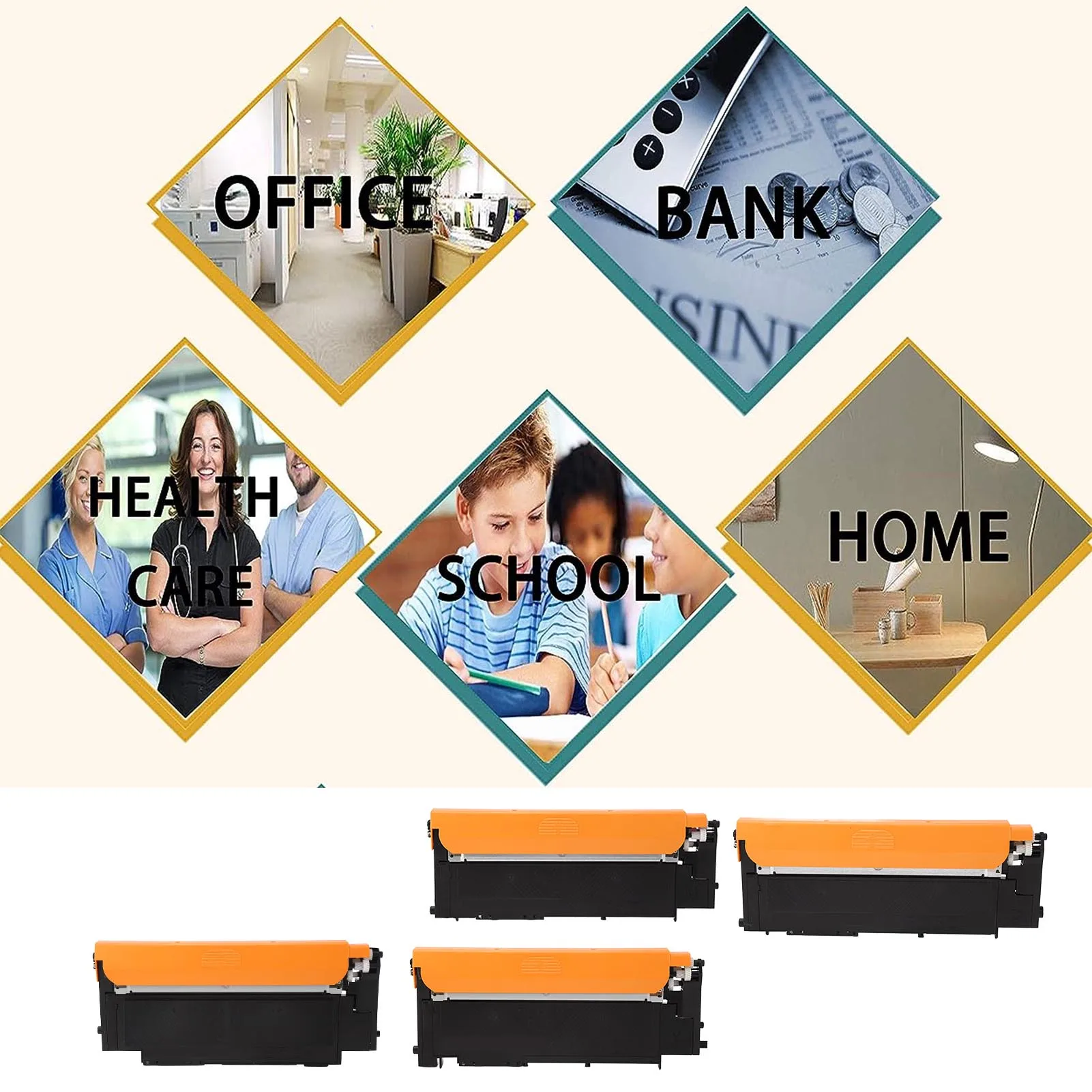 4PCS Toner Cartridge CLT K409S CLT C409S CLT Y409S CLT M409S Toner Cartridge Replacement for Samsung CLP 310 315 310N