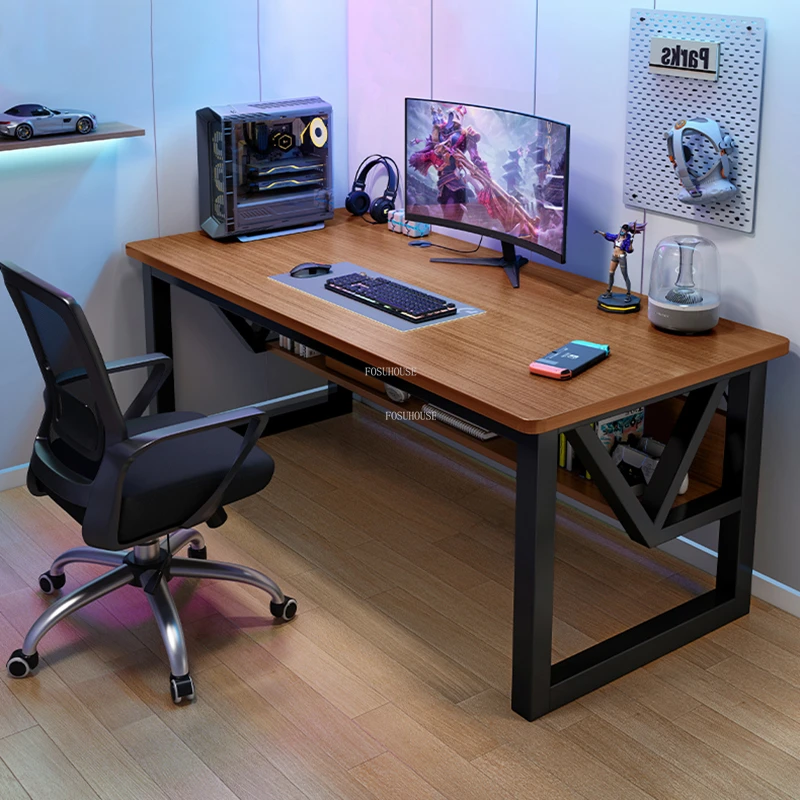 Modern Wooden Computer Desks Home Office Furniture Gaming Table and Chair  Set Simple Desktop Computer Office Desk with Shelves| | - AliExpress