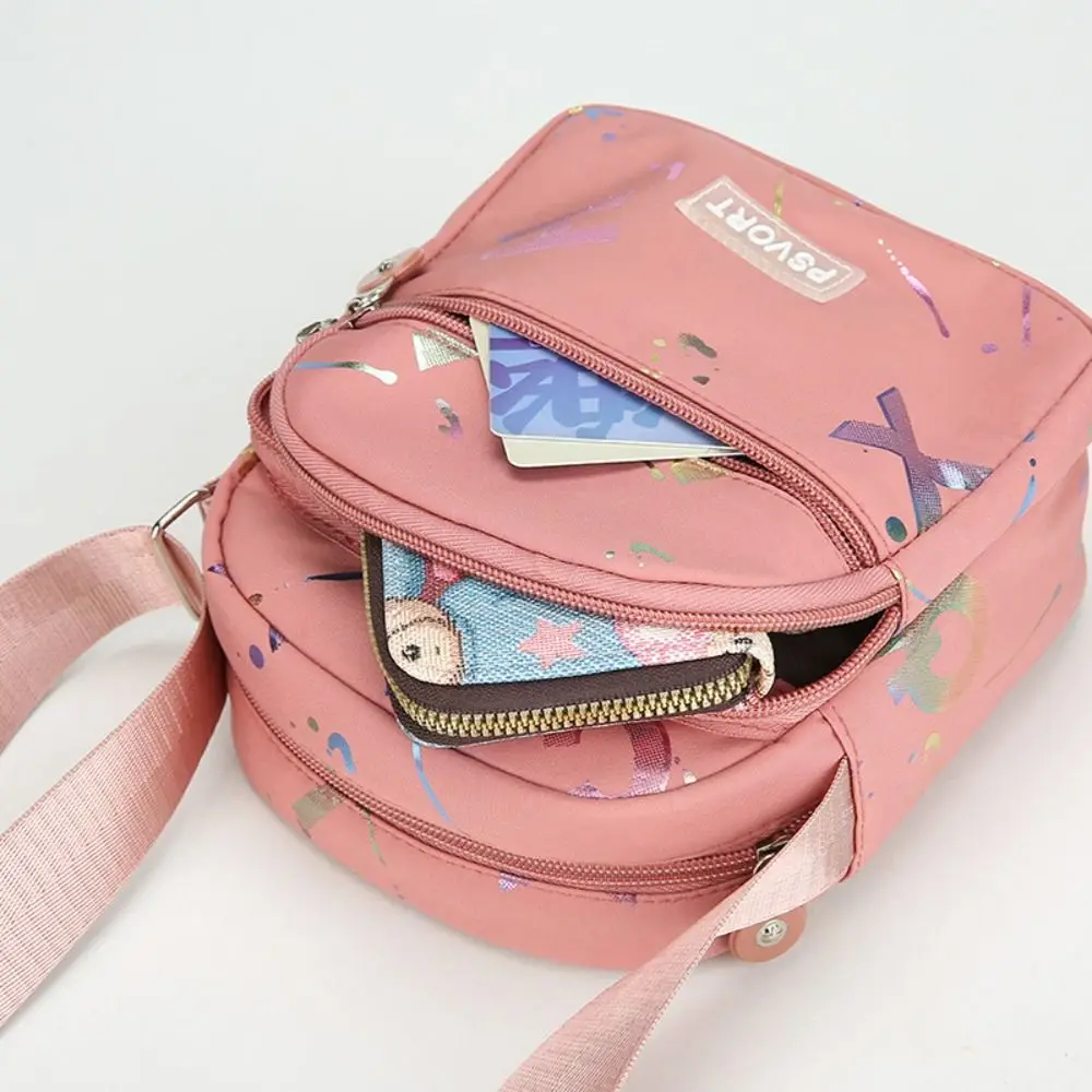 Causal Nylon Shoulder Bag Mini Multi Layer Crossbody Bag Phone Bag Women