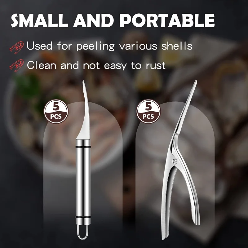 Shrimp Peeler Stainless Steel Shrimp Stripper Prawn Shell Peeler Durable Cleaner Knife Kitchen Peeling Tools