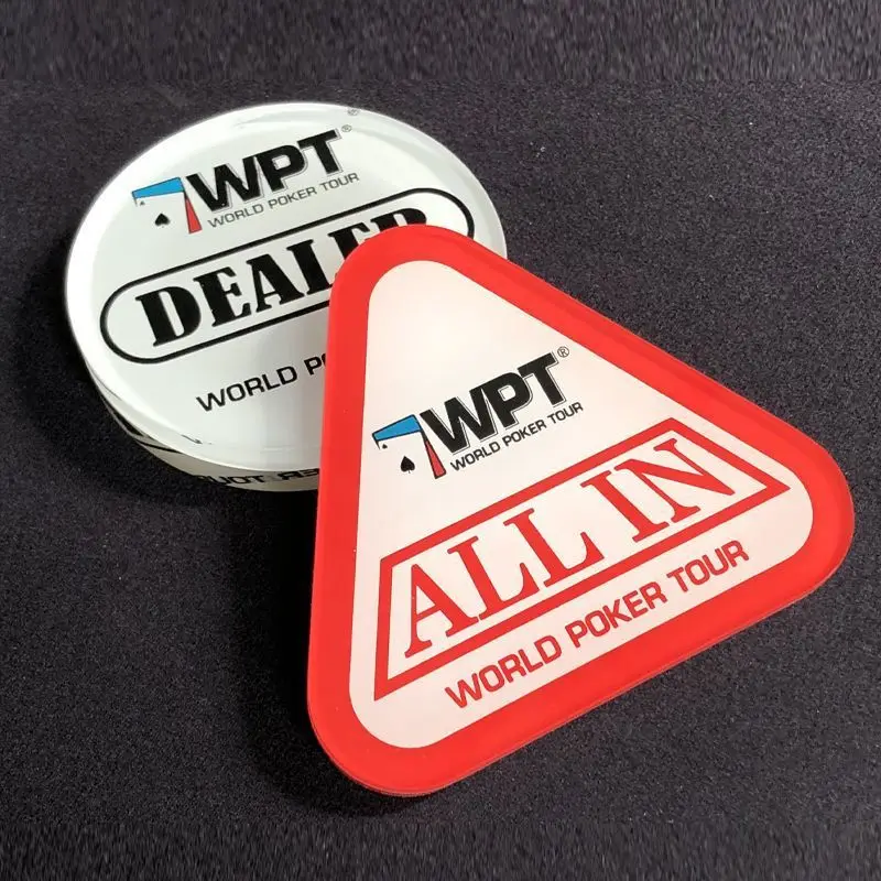 Acrylic Dealer Poker Button for WPT Professional Texas Hold'em All-in Blind Markers Support Customization poker dealer button
